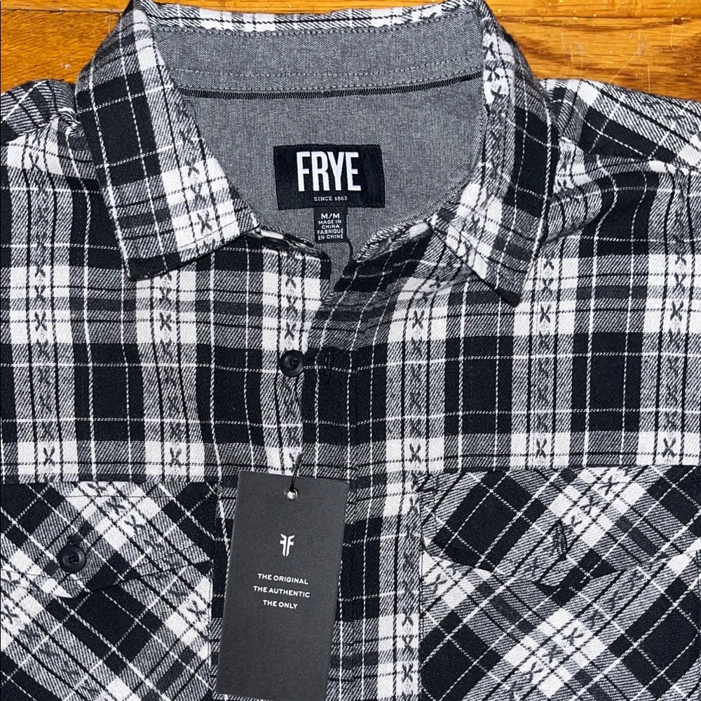 Frye Monochrome Plaid Men's Shirt - Picture 2 of 8